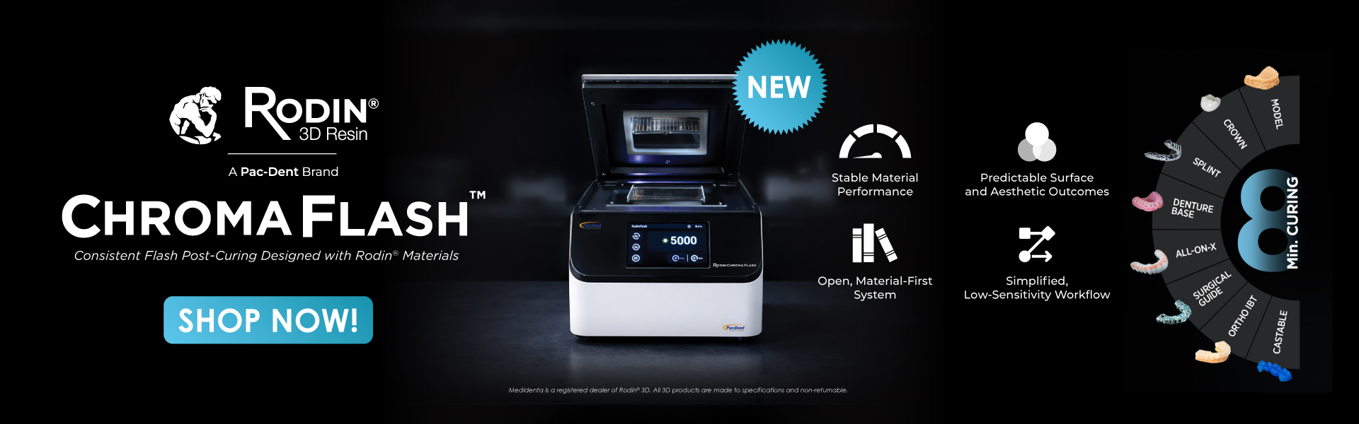 Medidenta - 3D Printing - Curing - Rodin Chroma Flash - Desktop Banner - 01